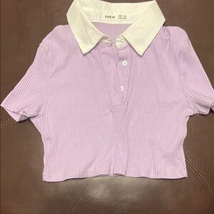 SHEIN Purple and White crop top